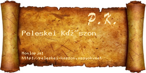 Peleskei Kászon névjegykártya